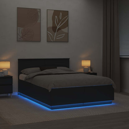 Struttura del letto Nero 160 x 200 cm Legno multistrato