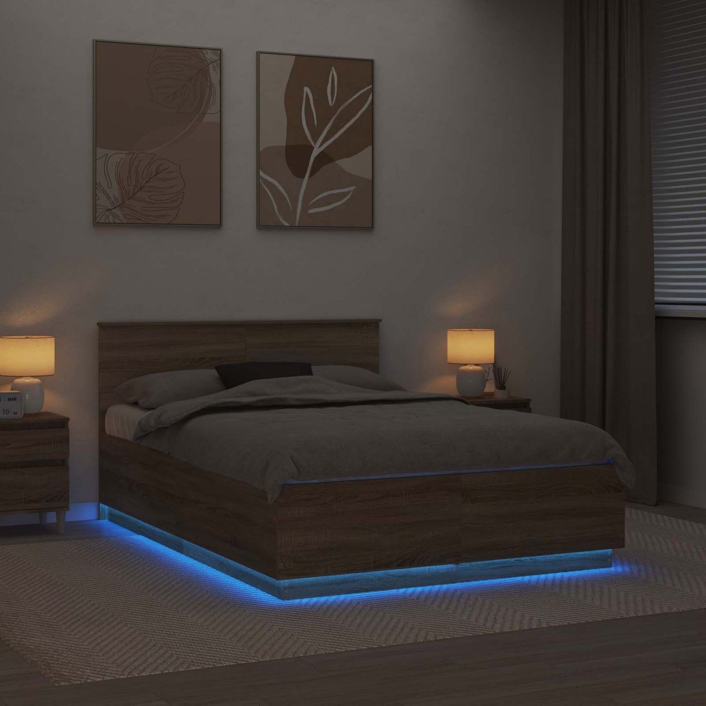 Struttura del letto con testiera Rovere Sonoma 150 x 200 cm