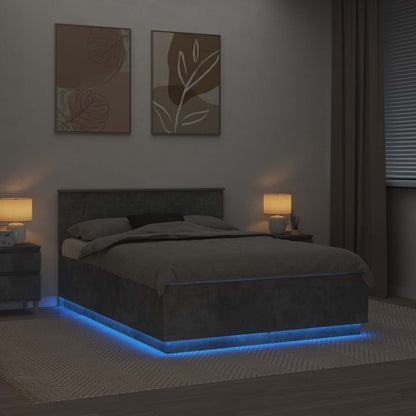 Struttura del letto con testiera Grigio cemento 150 x 200 cm