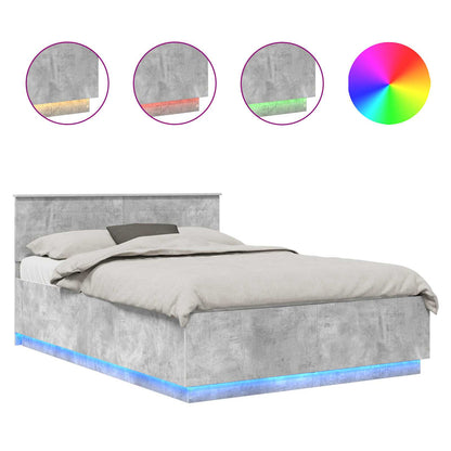 Struttura del letto con testiera Grigio cemento 150 x 200 cm