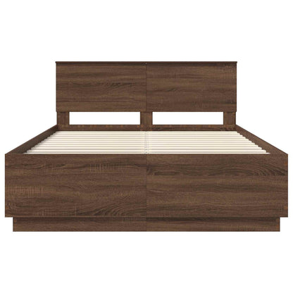 Struttura del letto con testiera Rovere Marrone 150 x 200 cm