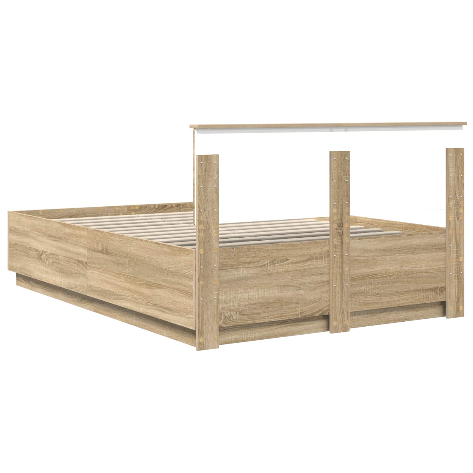 Struttura del letto con testiera Rovere Sonoma 140 x 190 cm | homemem39