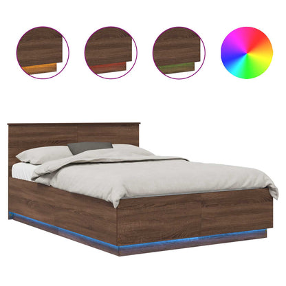 Struttura del letto con testiera Rovere Marrone 140 x 190 cm