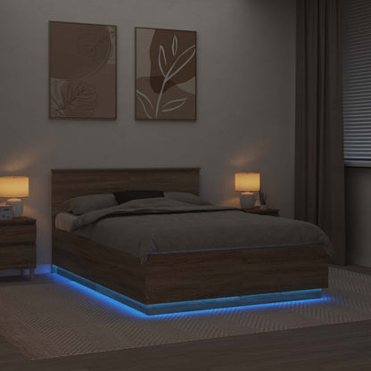 Struttura del letto con testiera Rovere Sonoma 140 x 200 cm