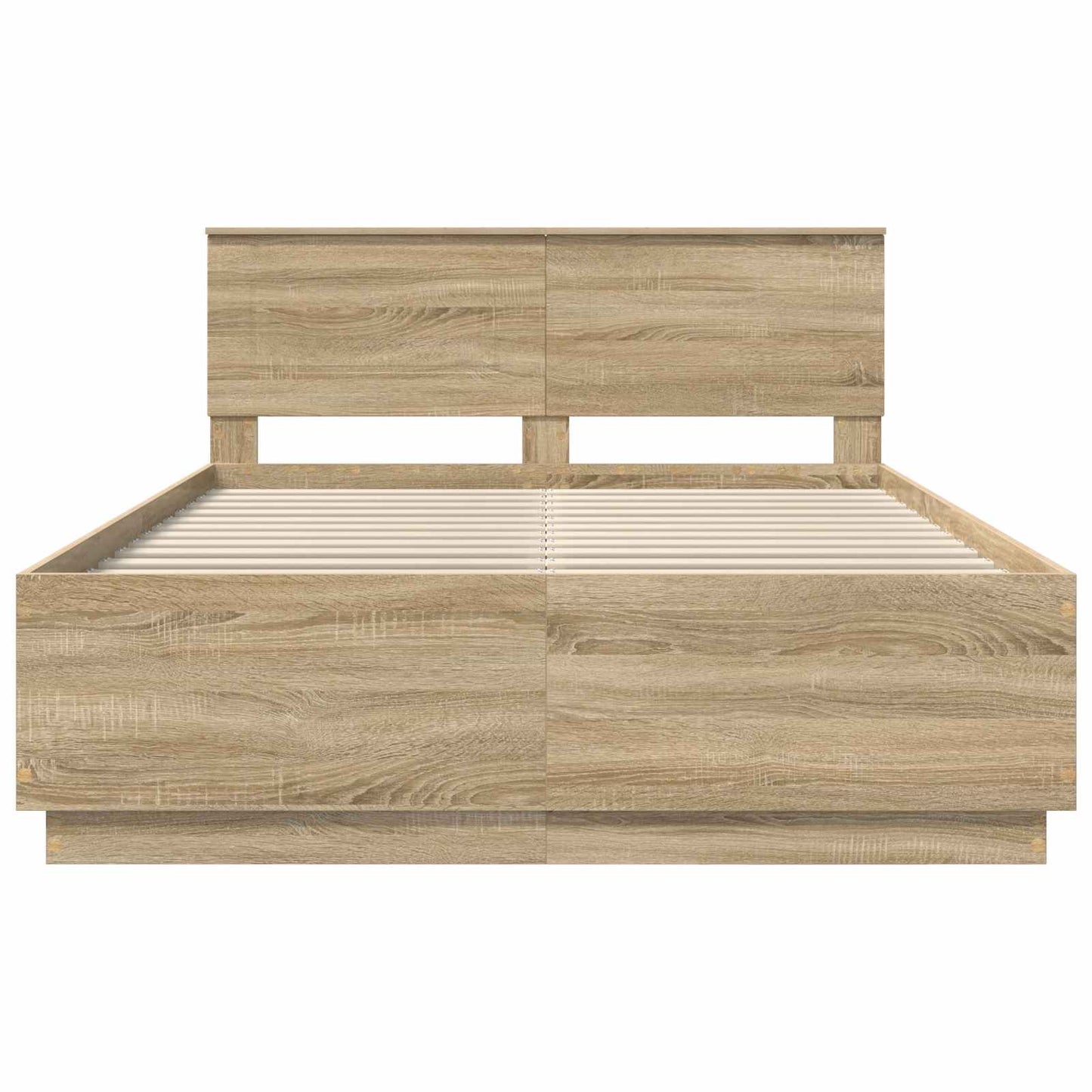 Struttura del letto con testiera Rovere Sonoma 140 x 200 cm