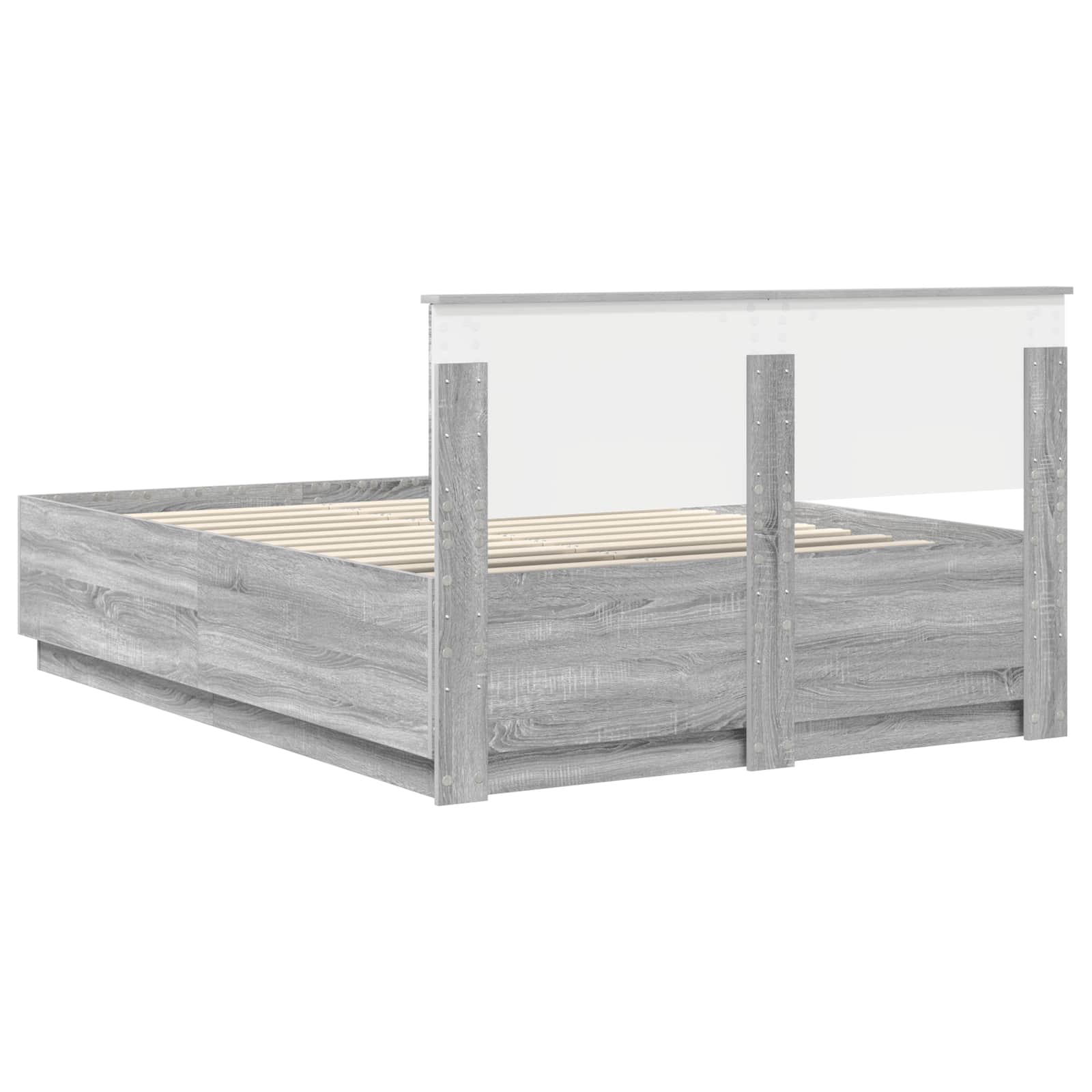 Struttura del letto con testiera Grigio Sonoma 140 x 200 cm | homemem39