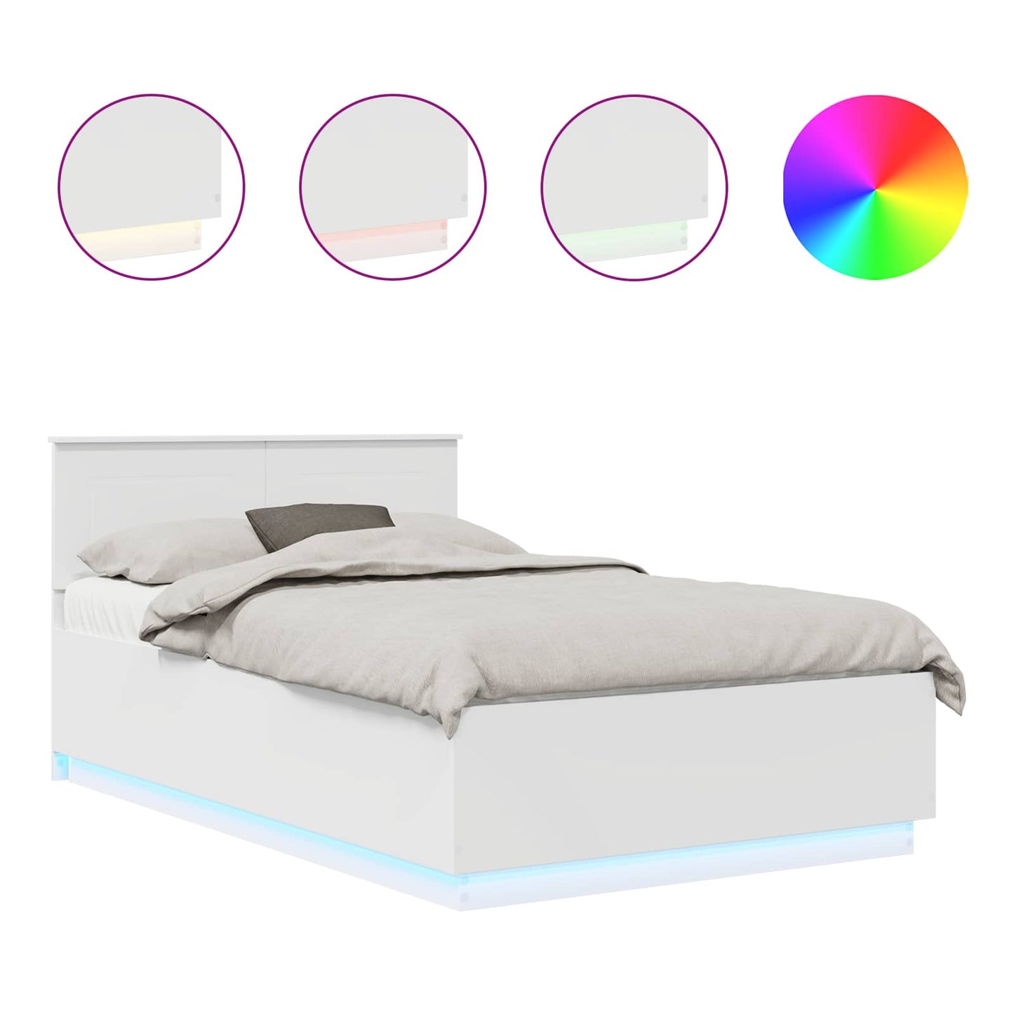 Struttura del letto Bianco 135 x 190 cm Legno multistrato