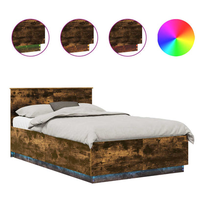 Struttura del letto Rovere fumé 135 x 190 cm Legno multistrato