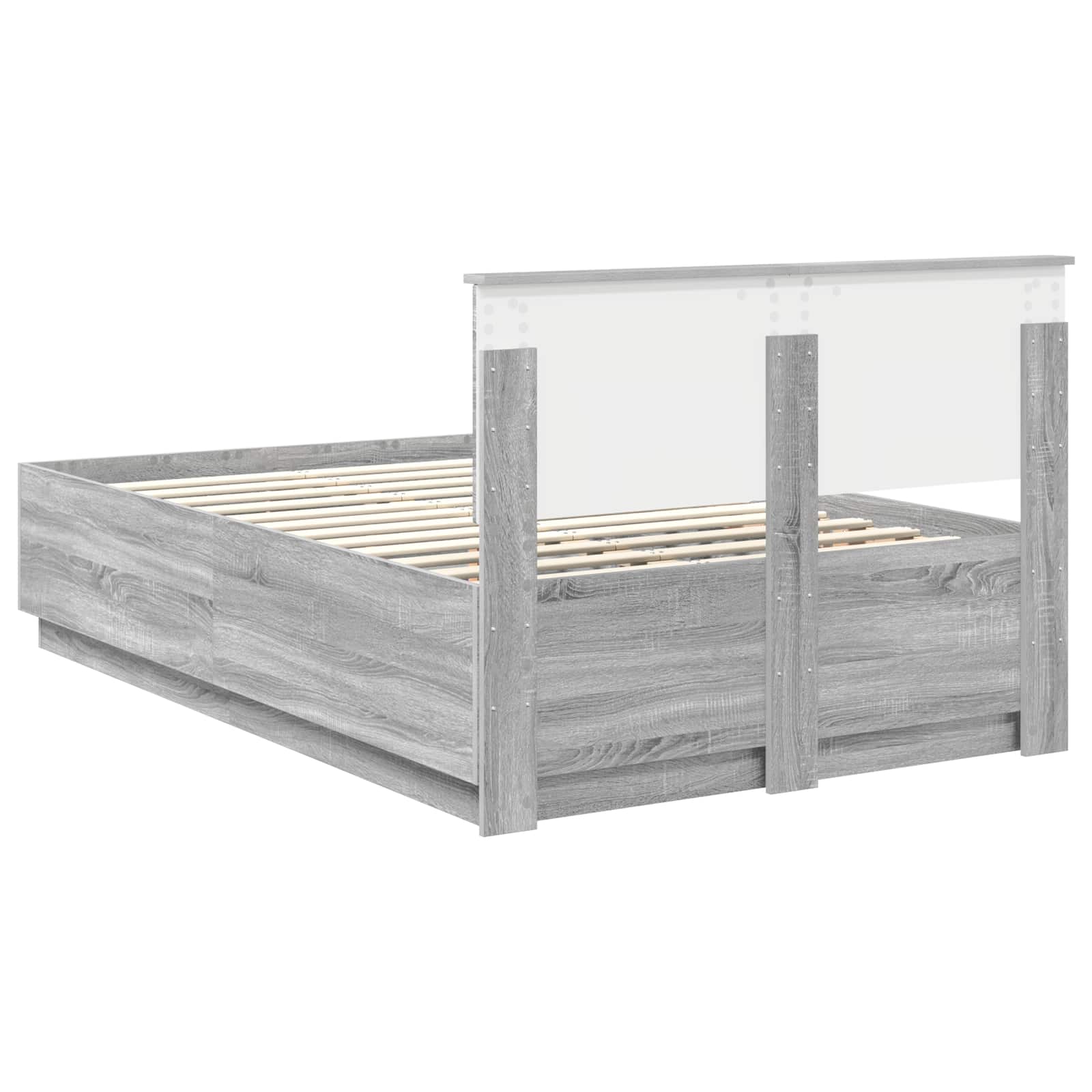 Struttura del letto con testiera Grigio Sonoma 120 x 200 cm | homemem39