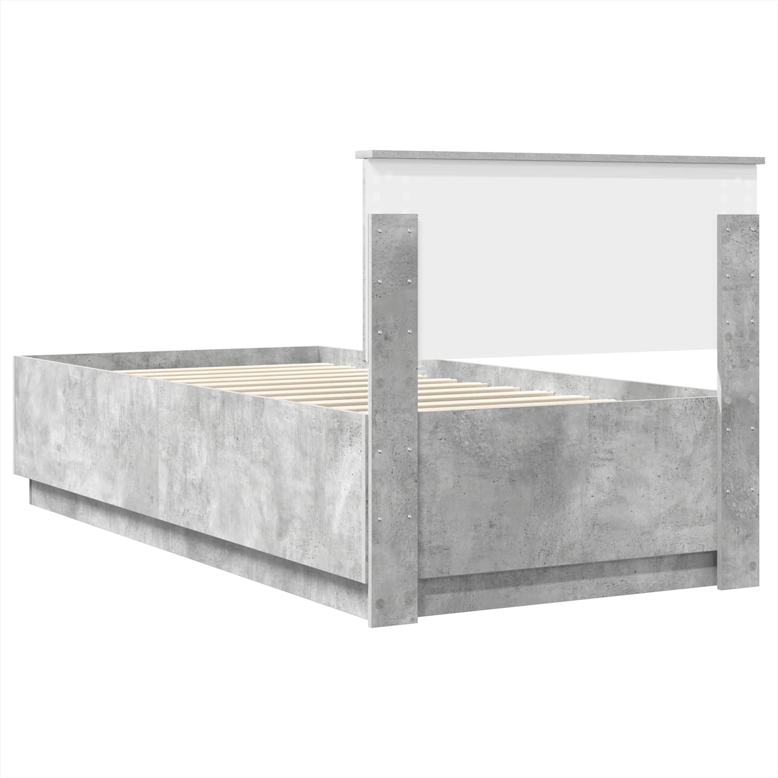 Struttura del letto con strisce LED Grigio cemento 100 x 200 cm | homemem39