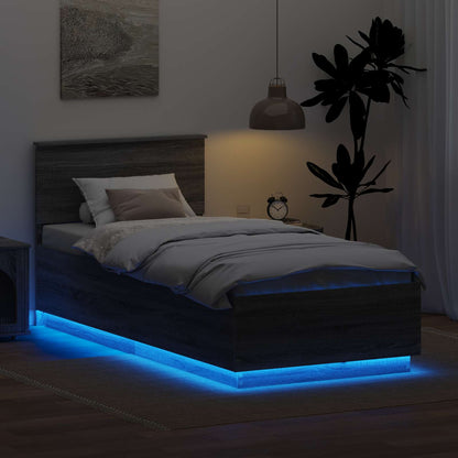 Struttura del letto con testiera Grigio Sonoma 100 x 200 cm