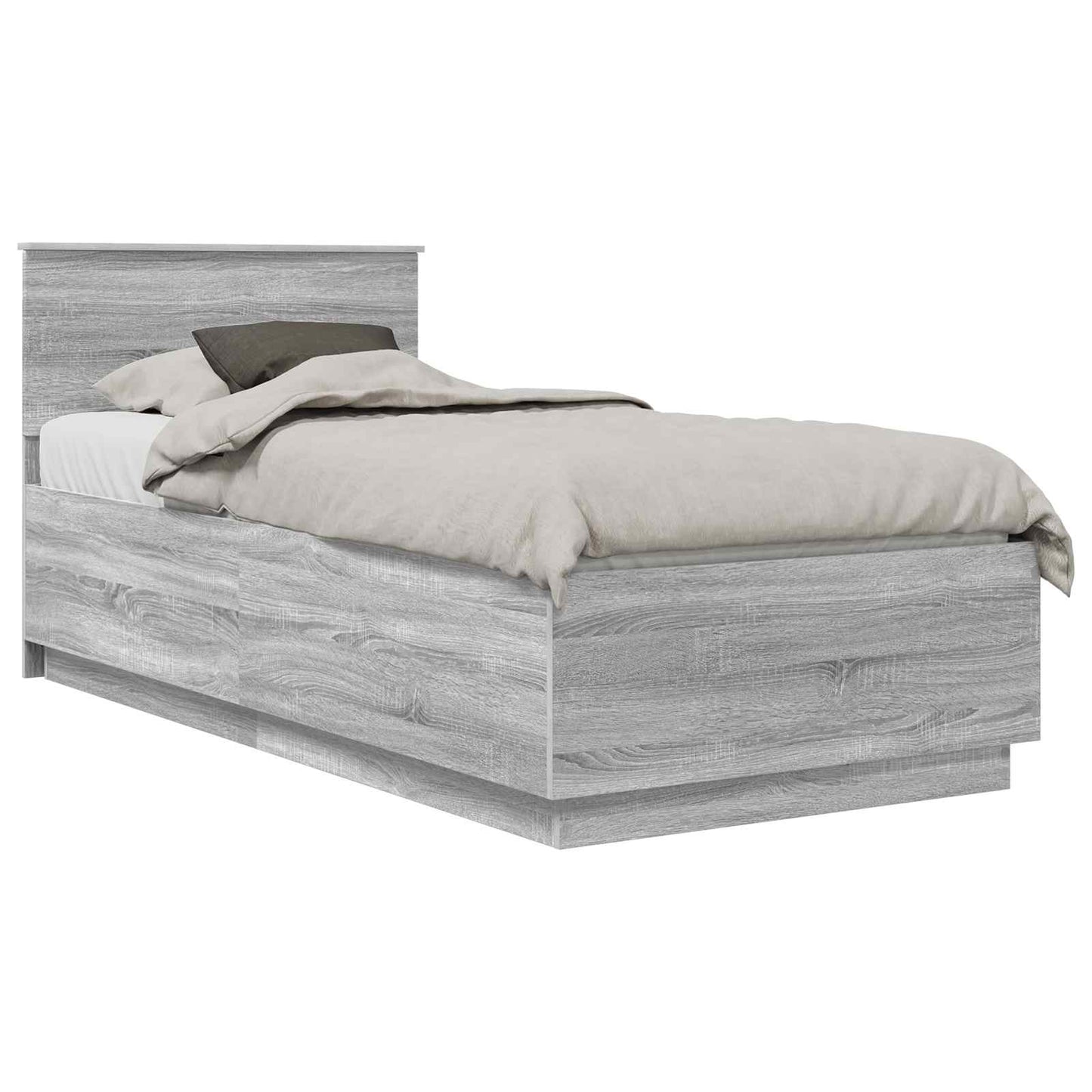 Struttura del letto con strisce LED Grigio Sonoma 100 x 200 cm