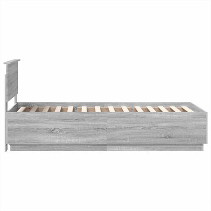 Struttura del letto con testiera Grigio Sonoma 100 x 200 cm