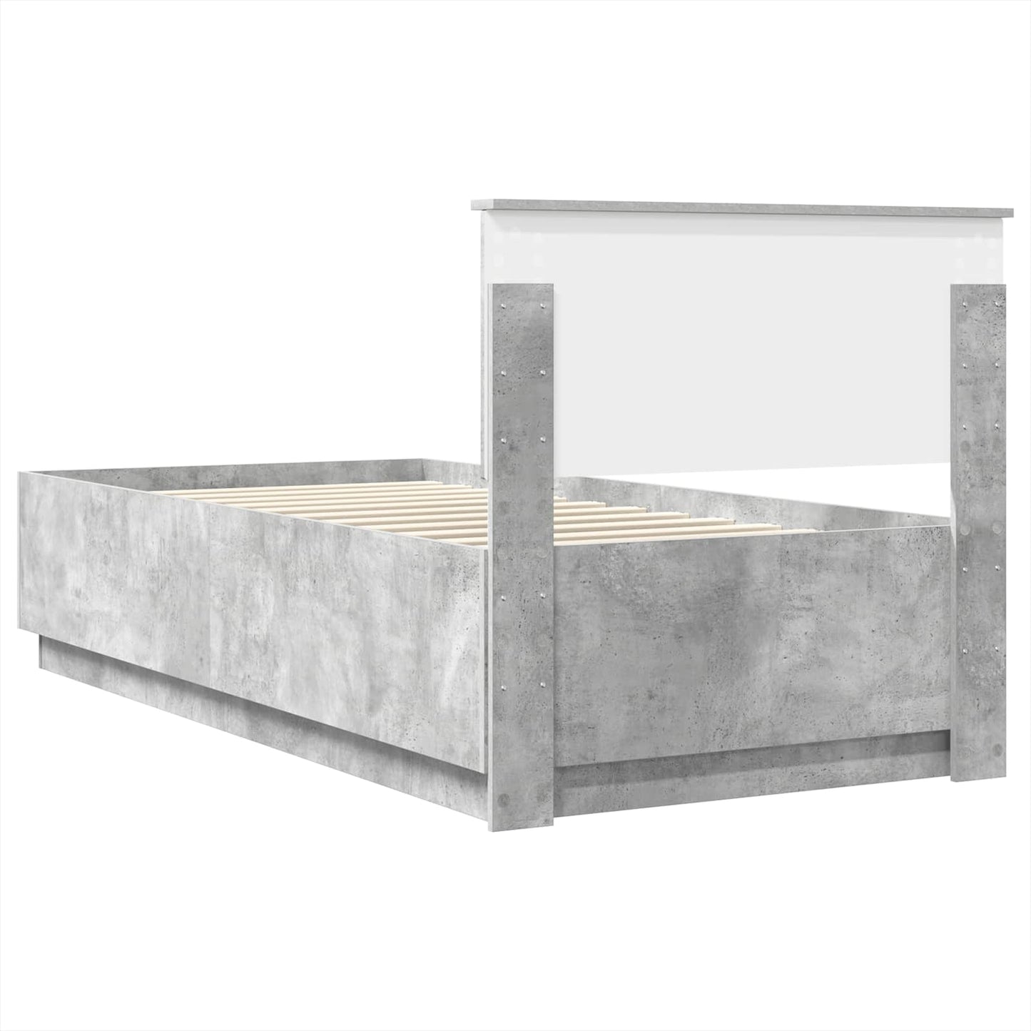 Struttura del letto con testiera Grigio cemento 90 x 190 cm | homemem39