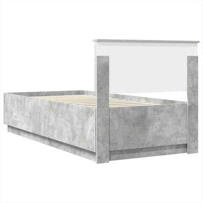 Struttura del letto con testiera Grigio cemento 90 x 190 cm | homemem39