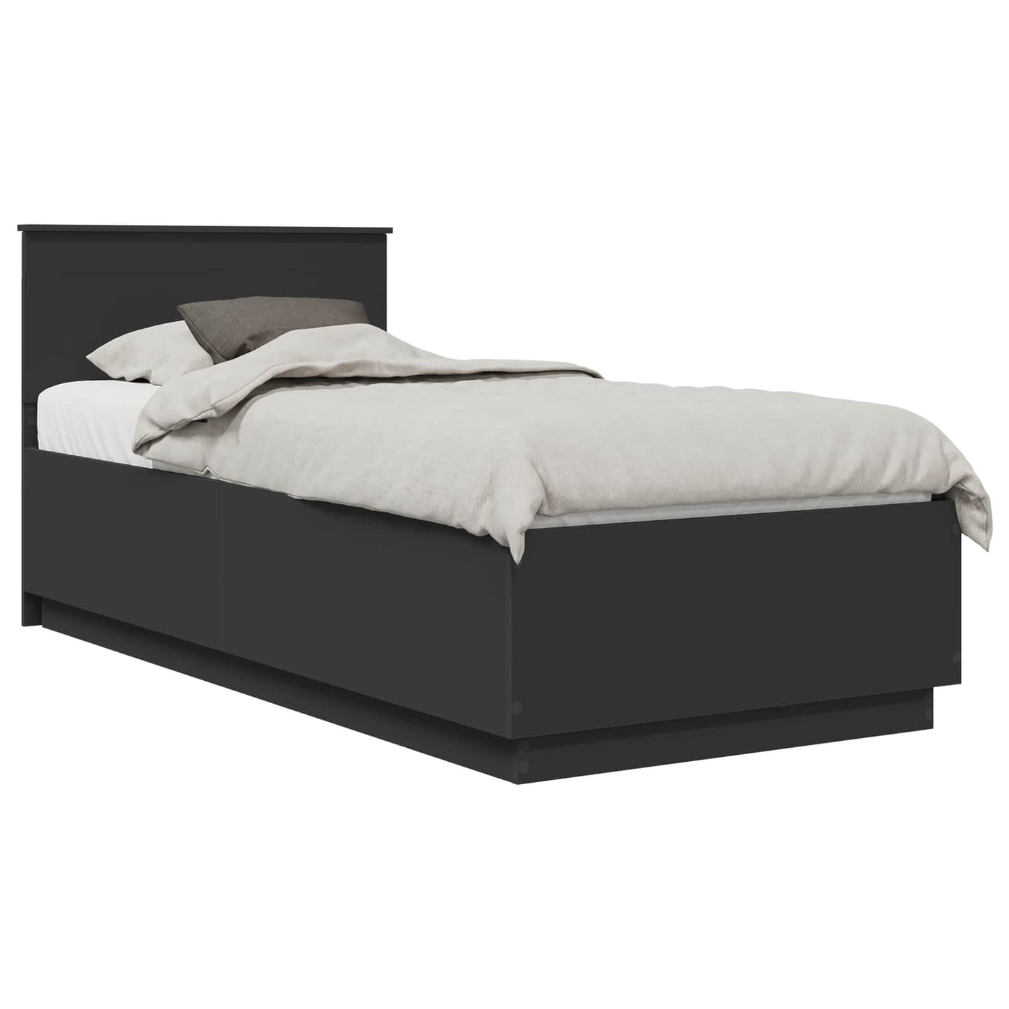 Struttura del letto Nero 70 x 190 cm Legno multistrato