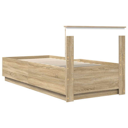 Struttura del letto Rovere Sonoma 70 x 190 cm Legno multistrato | homemem39