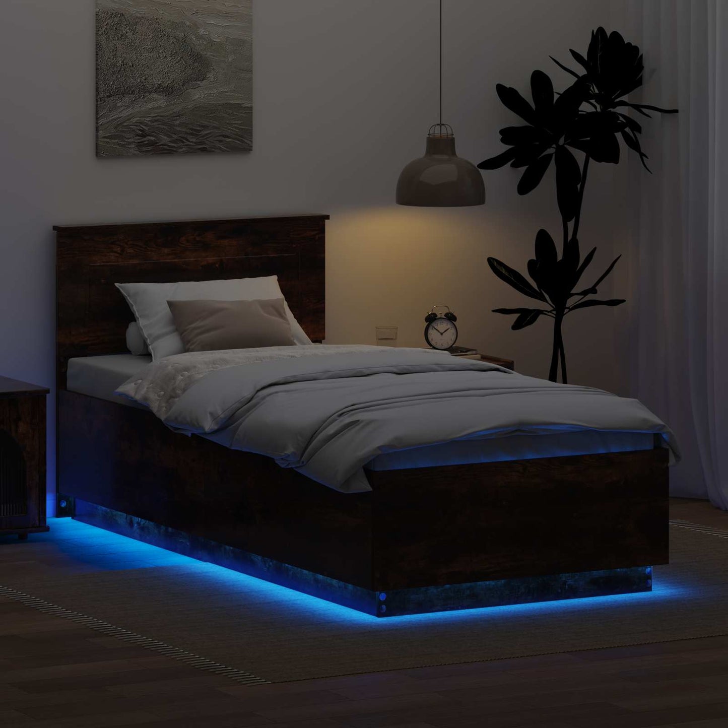 Struttura del letto Rovere fumé 70 x 190 cm Legno multistrato