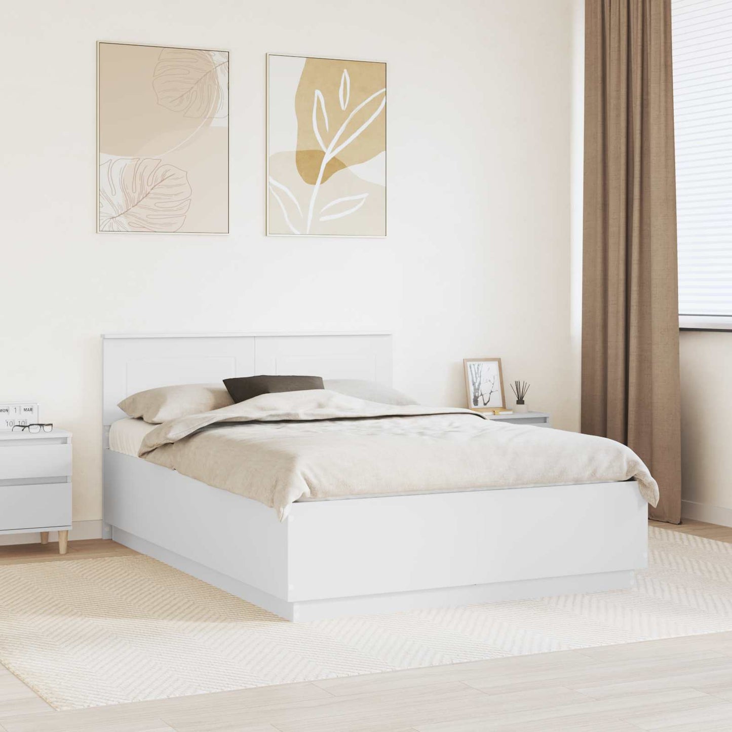 Struttura del letto Bianco 160 x 200 cm Legno multistrato