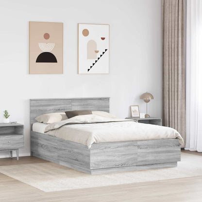 Struttura del letto con testiera Grigio Sonoma 150 x 200 cm