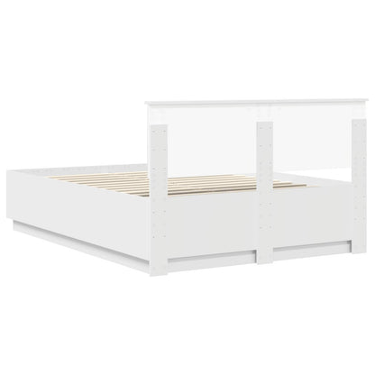 Struttura del letto Bianco 140 x 200 cm Legno multistrato