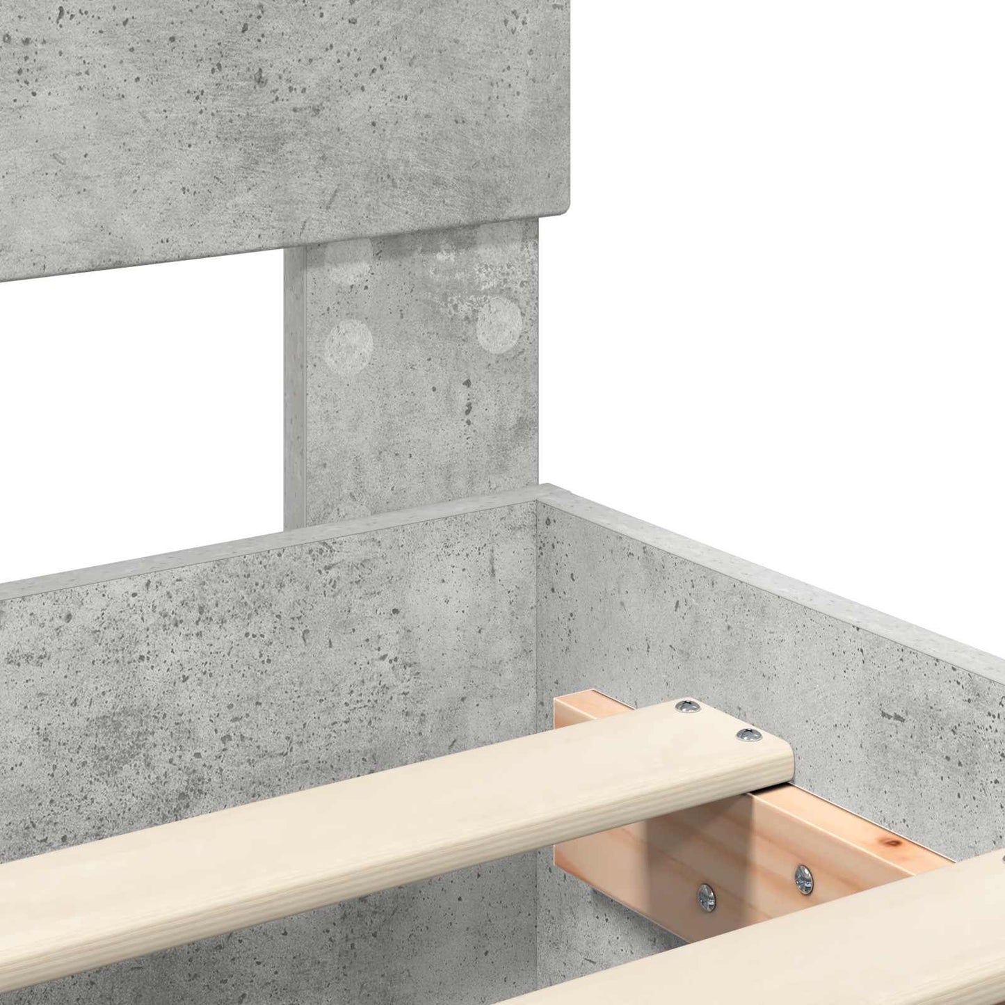Struttura del letto con testiera Grigio cemento 120 x 190 cm