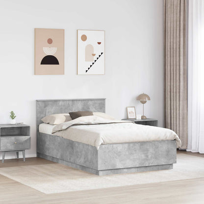 Struttura del letto con testiera Grigio Cemento 120 x 190 cm