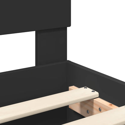 Struttura del letto Nero 100 x 200 cm Legno ingegnerizzato | homemem39
