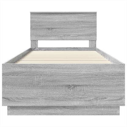 Struttura del letto con testiera Grigio Sonoma 100 x 200 cm