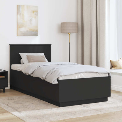 Struttura del letto Nero 70 x 190 cm Legno ingegnerizzato