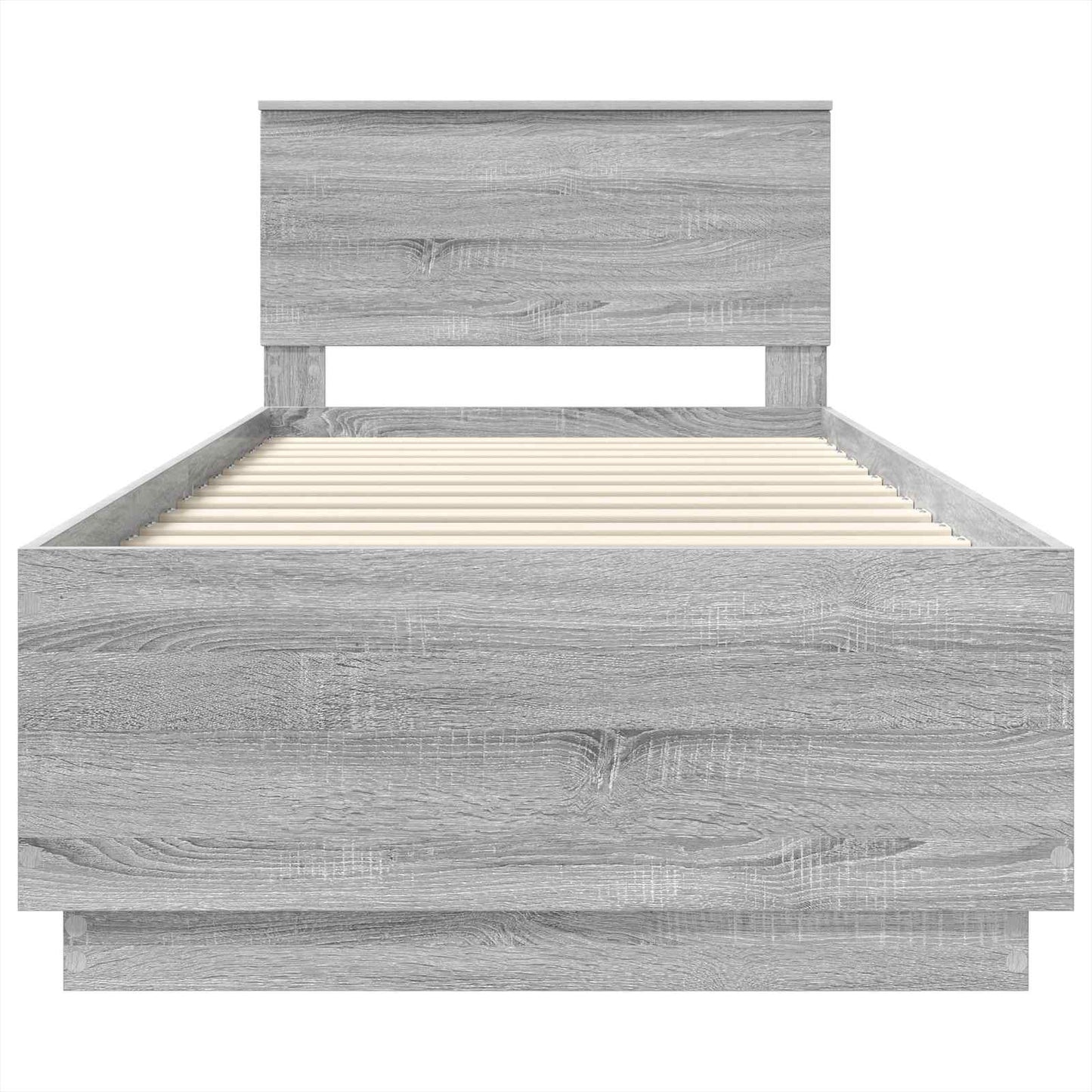 Struttura del letto con testiera Grigio Sonoma 70 x 190 cm