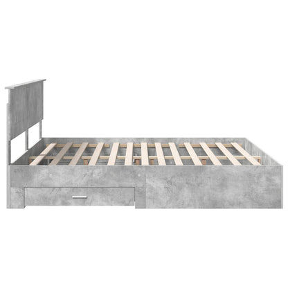 Struttura del letto con testiera Grigio cemento 200 x 200 cm | homemem39