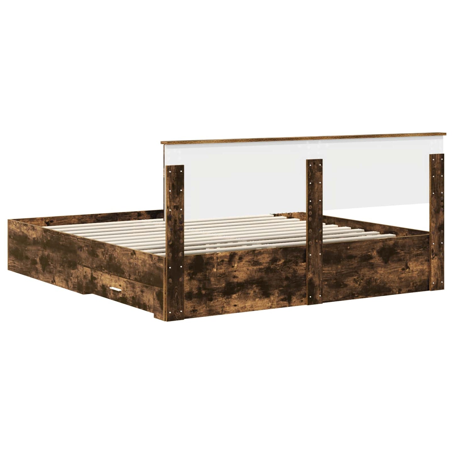 Struttura del letto Rovere fumé 200 x 200 cm Legno multistrato | homemem39