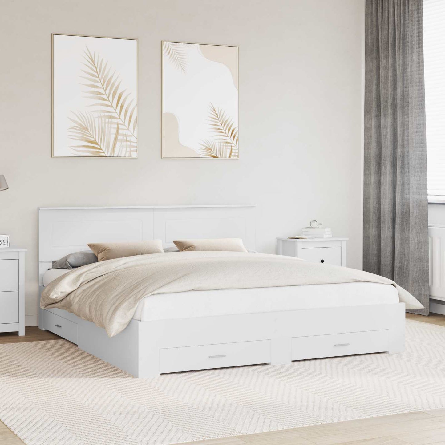 Struttura del letto Bianco 180 x 200 cm Legno multistrato | homemem39