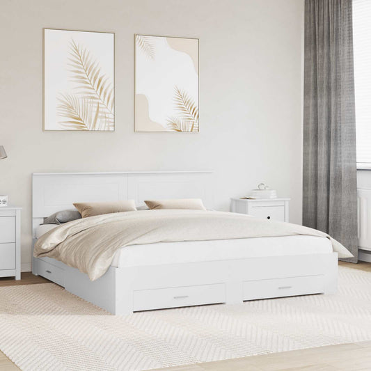 Struttura del letto Bianco 180 x 200 cm Legno multistrato | homemem39