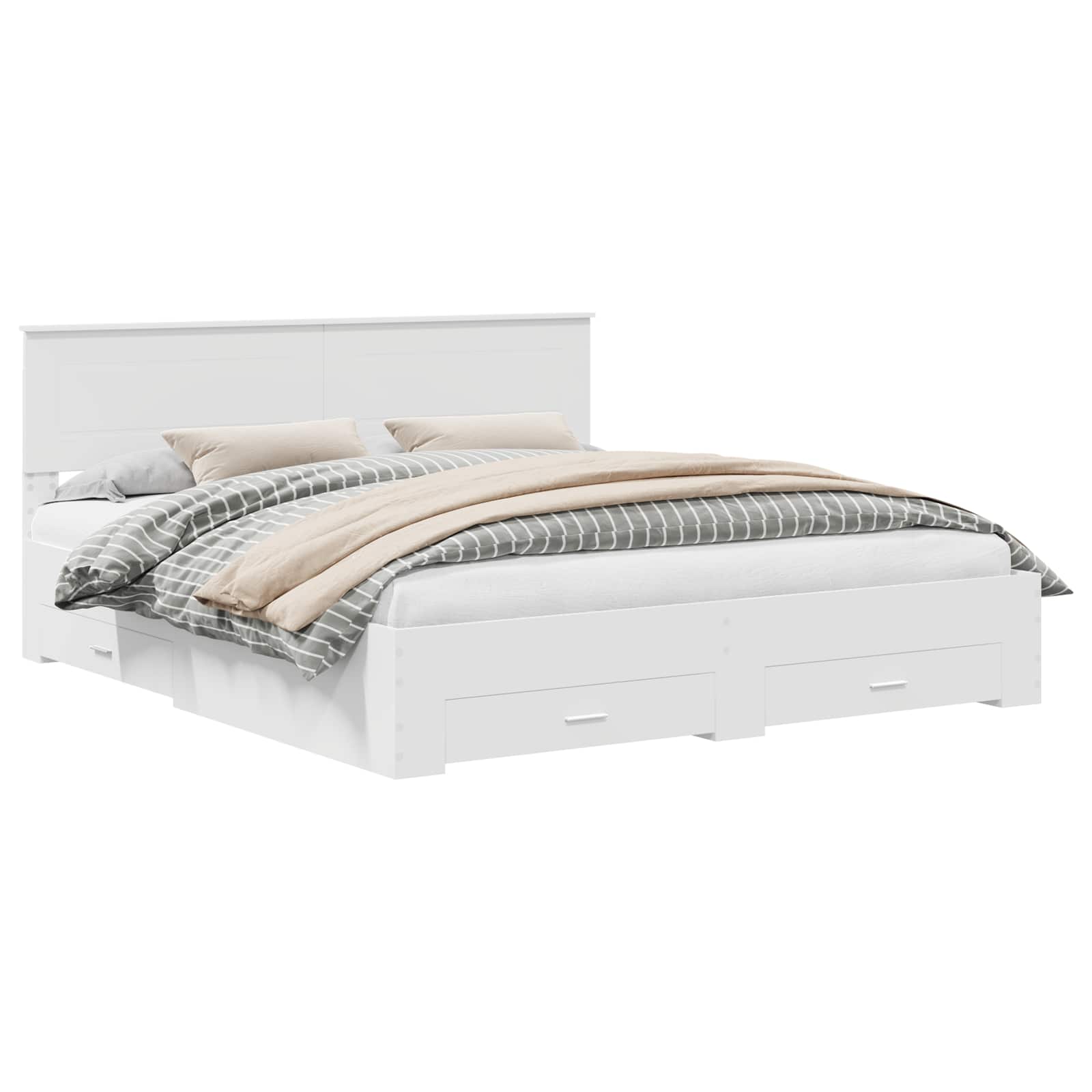 Struttura del letto Bianco 180 x 200 cm Legno multistrato | homemem39