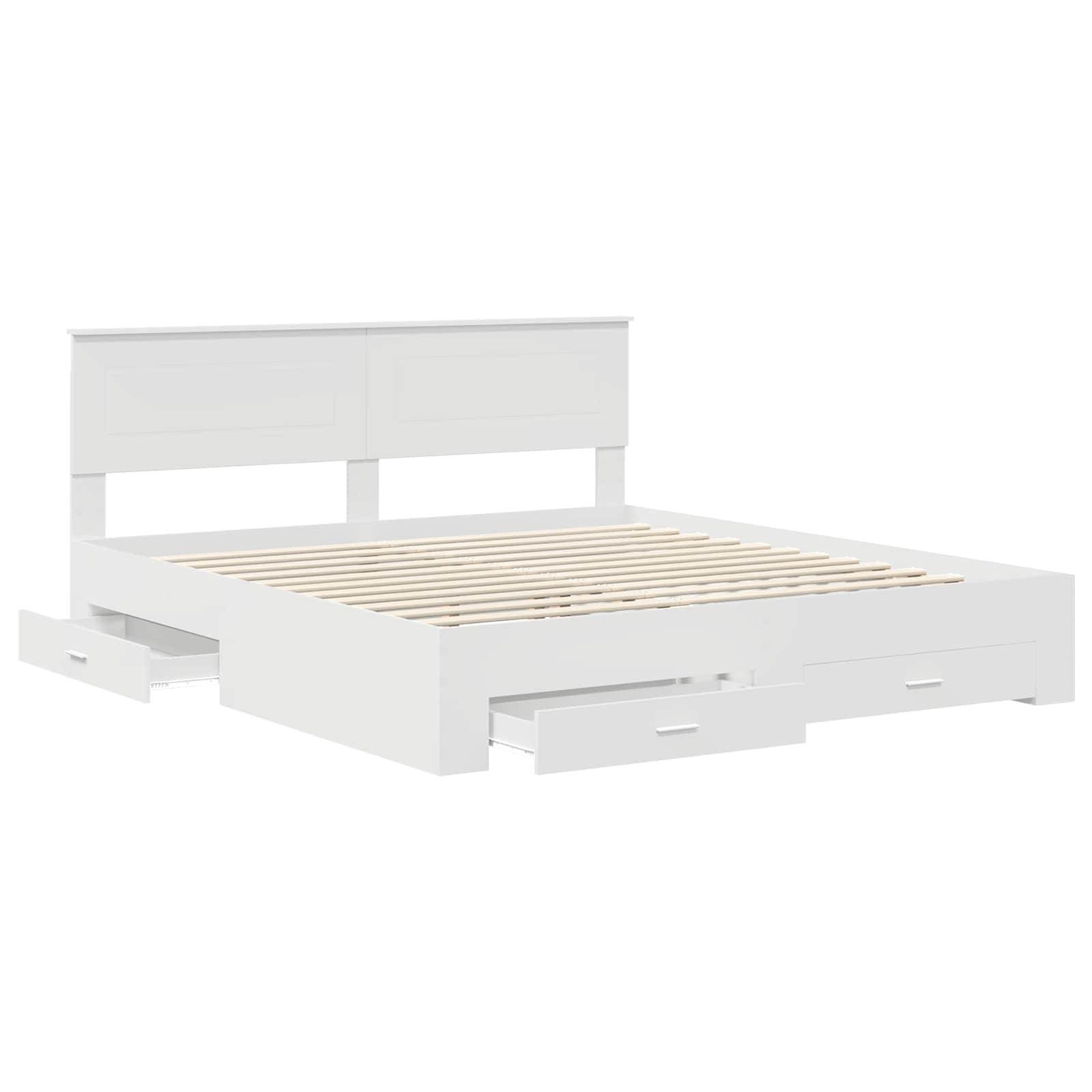 Struttura del letto Bianco 180 x 200 cm Legno multistrato | homemem39