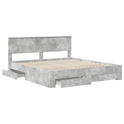 Struttura del letto con testiera Grigio cemento 180 x 200 cm | homemem39
