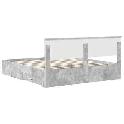 Struttura del letto con testiera Grigio cemento 180 x 200 cm | homemem39