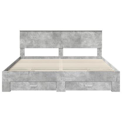 Struttura del letto con testiera Grigio cemento 180 x 200 cm | homemem39