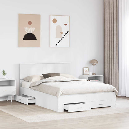 Struttura del letto Bianco 160 x 200 cm Legno multistrato | homemem39