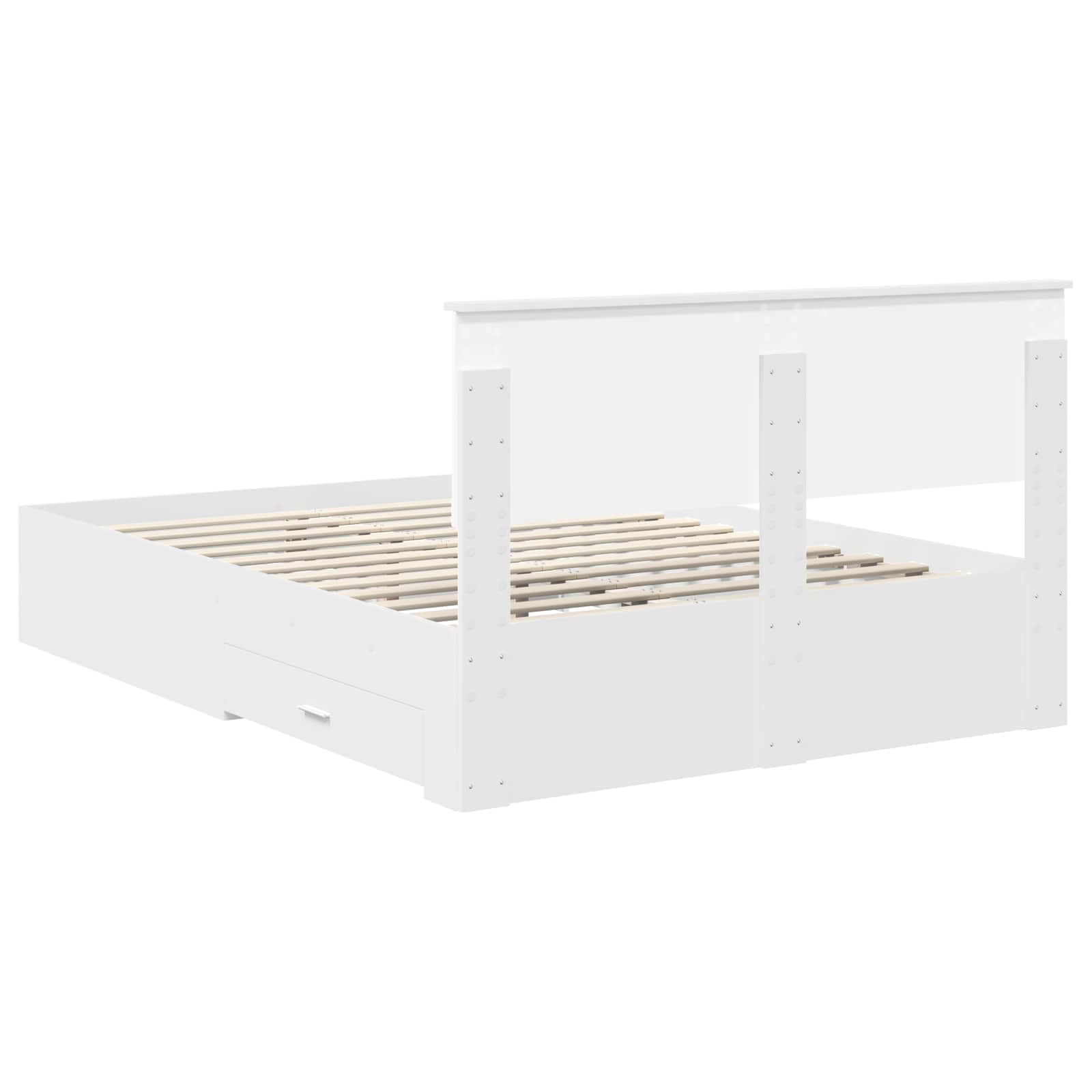 Struttura del letto Bianco 160 x 200 cm Legno multistrato | homemem39