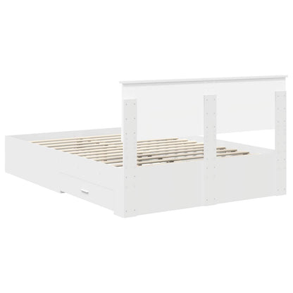 Struttura del letto Bianco 160 x 200 cm Legno multistrato | homemem39