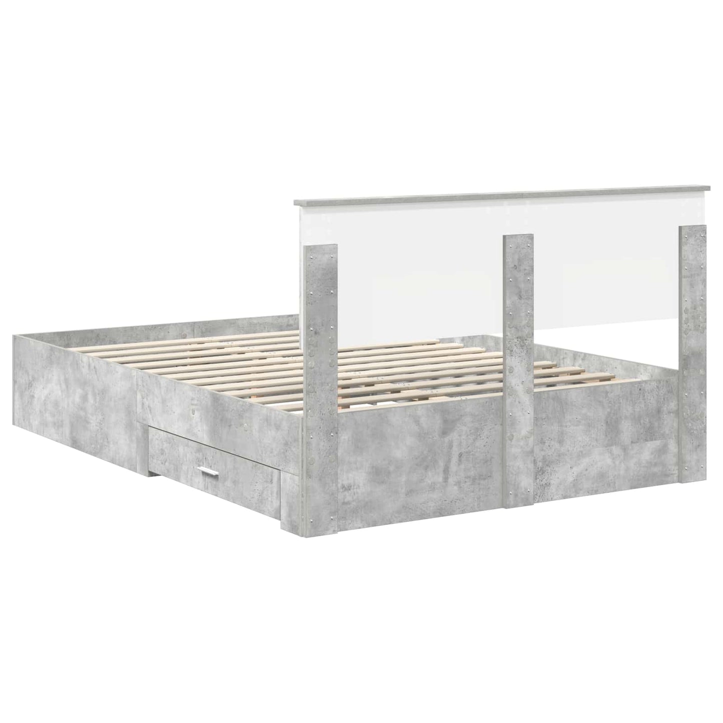Struttura del letto con testiera Grigio cemento 160 x 200 cm | homemem39