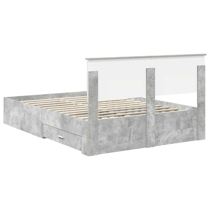 Struttura del letto con testiera Grigio cemento 160 x 200 cm | homemem39