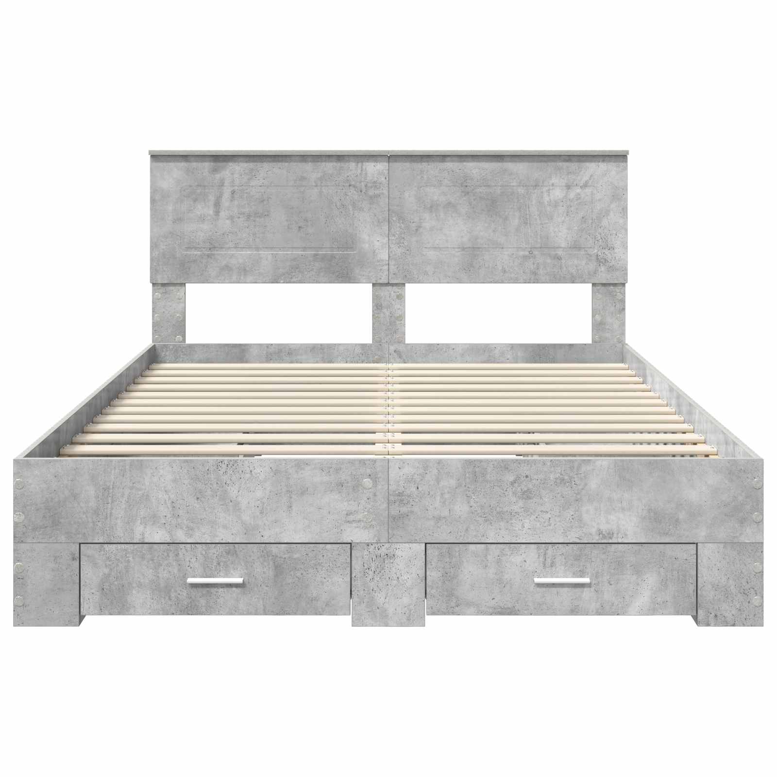 Struttura del letto con testiera Grigio cemento 160 x 200 cm | homemem39