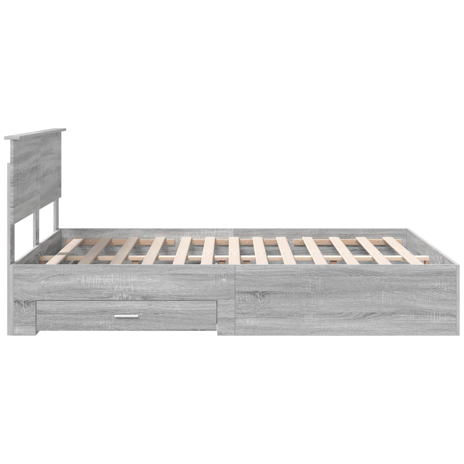 Struttura del letto con testiera Grigio Sonoma 160 x 200 cm | homemem39