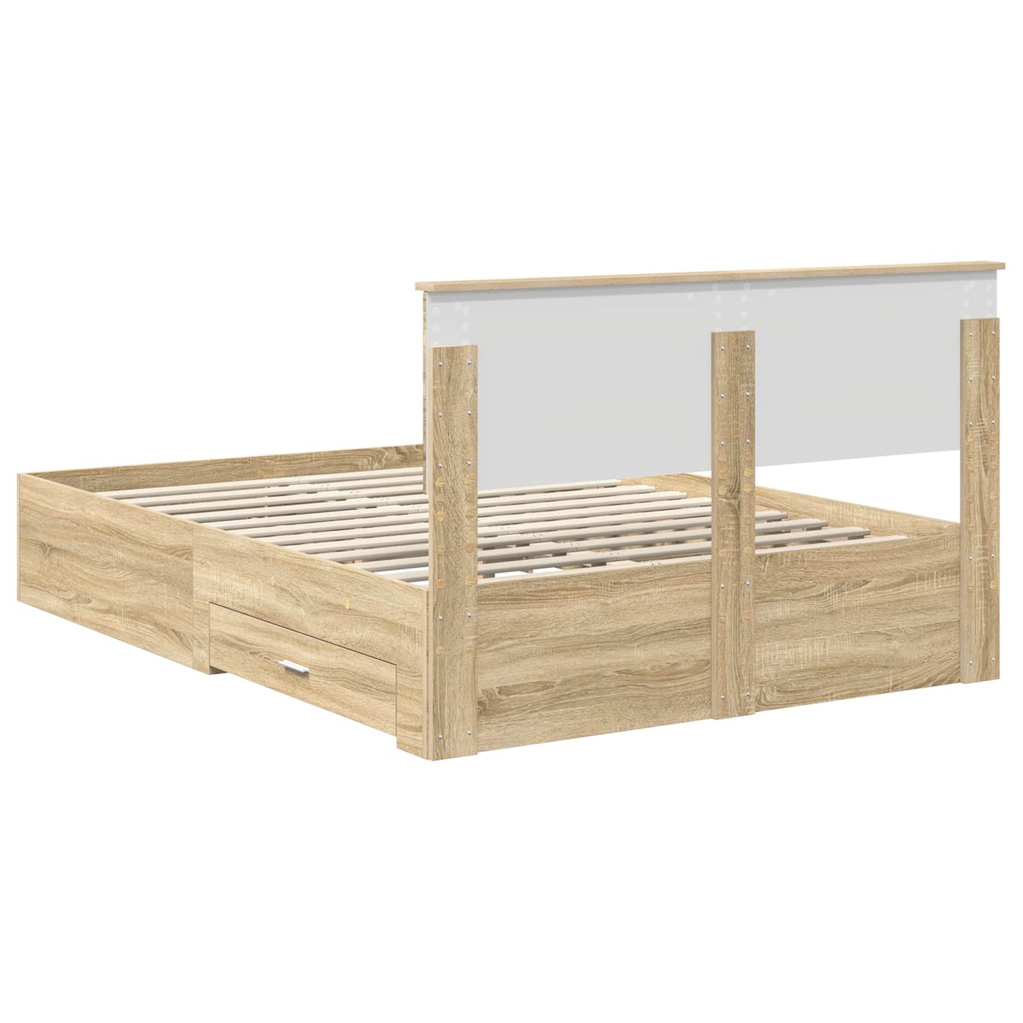 Struttura del letto con testiera Rovere Sonoma 150 x 200 cm | homemem39