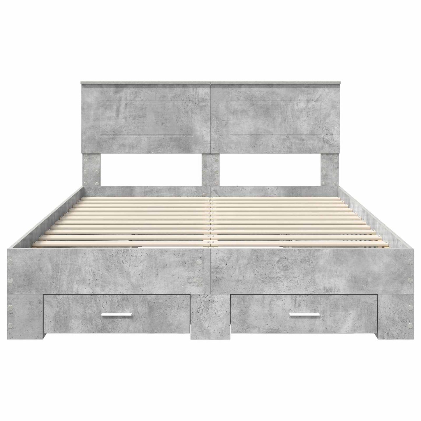 Struttura del letto con testiera Grigio cemento 150 x 200 cm | homemem39