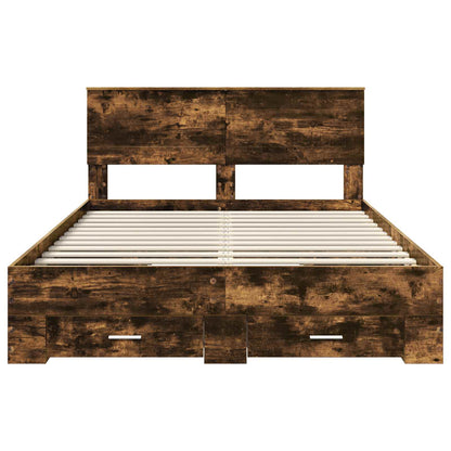 Struttura del letto Rovere fumé 150 x 200 cm Legno multistrato | homemem39